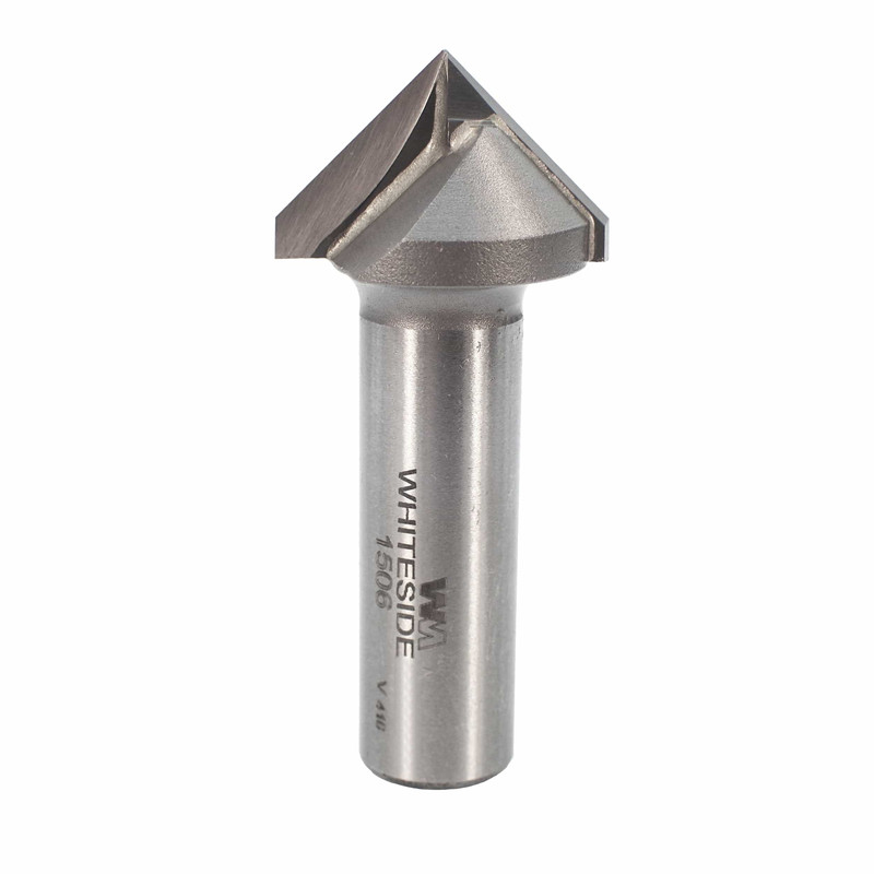 90 Degree V-Groove Router Bit - Shank:1/2" - Diameter:1" - Point Length:1/2"